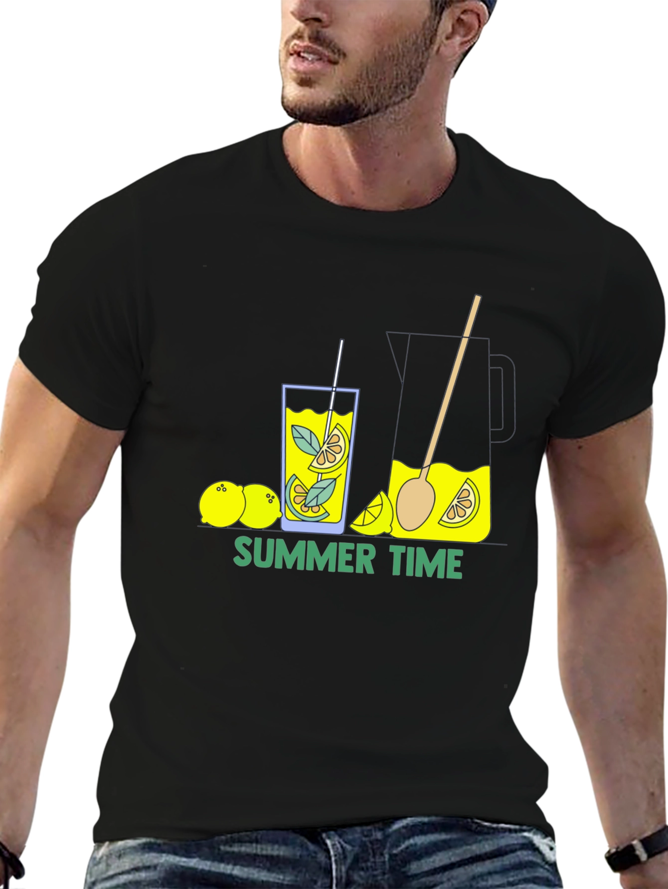 Summer Time Lemonade Black T-Shirt