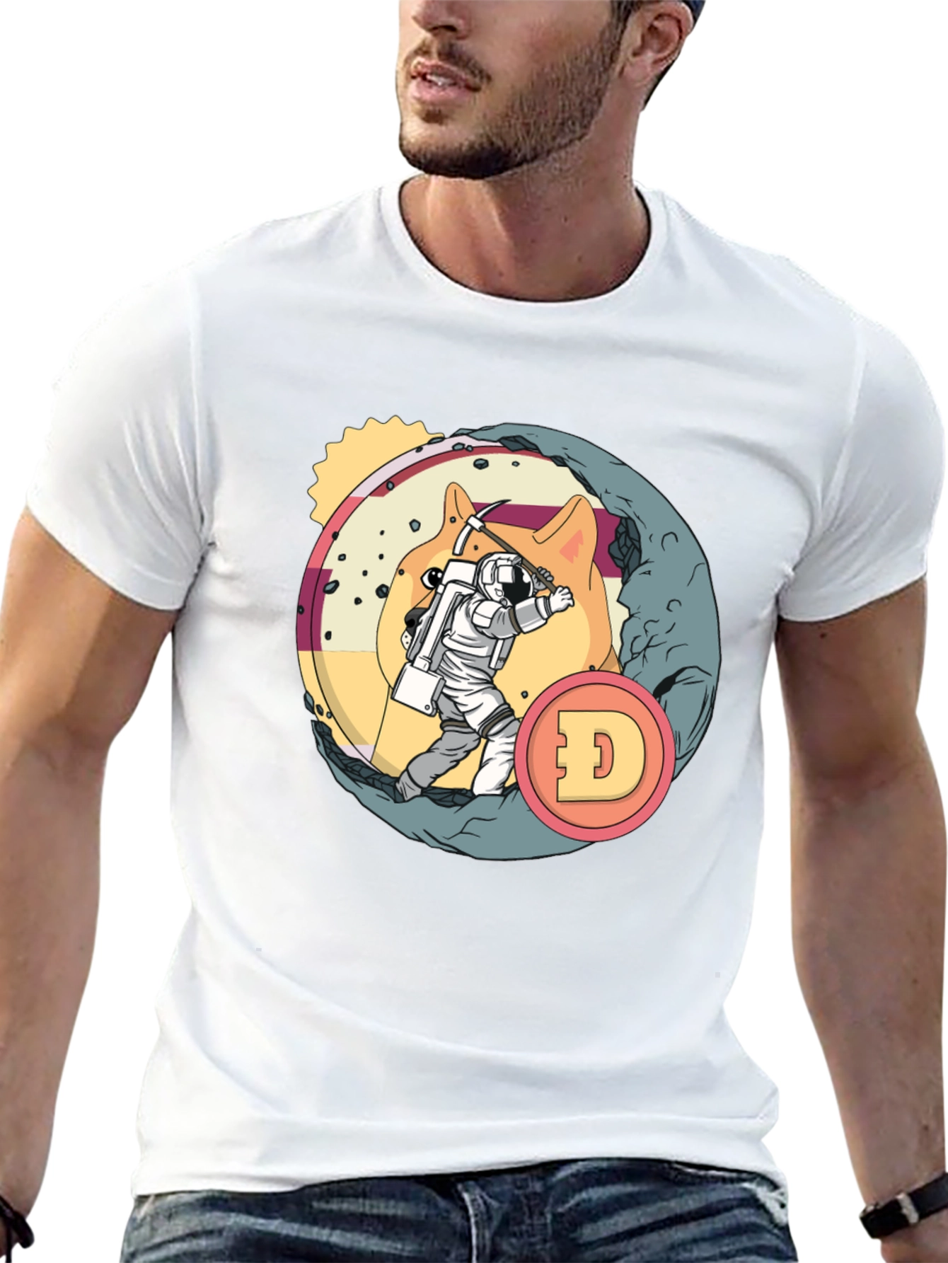 Dogecoin Mining T-Shirt - Crypto Astronaut