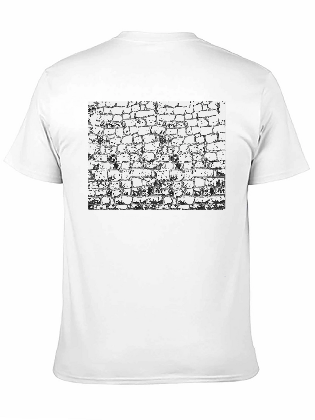 Textured Brick Wall Graphic Black T-Shirt
