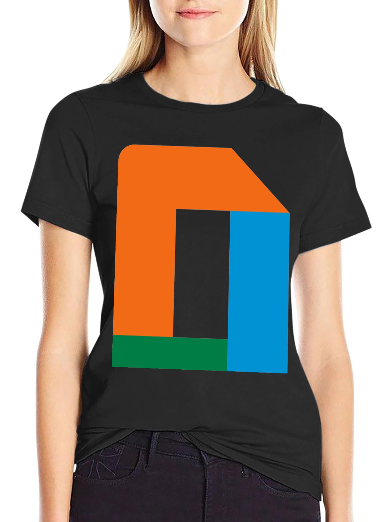 Abstract Color Block T-Shirt - Modern Geometric Design