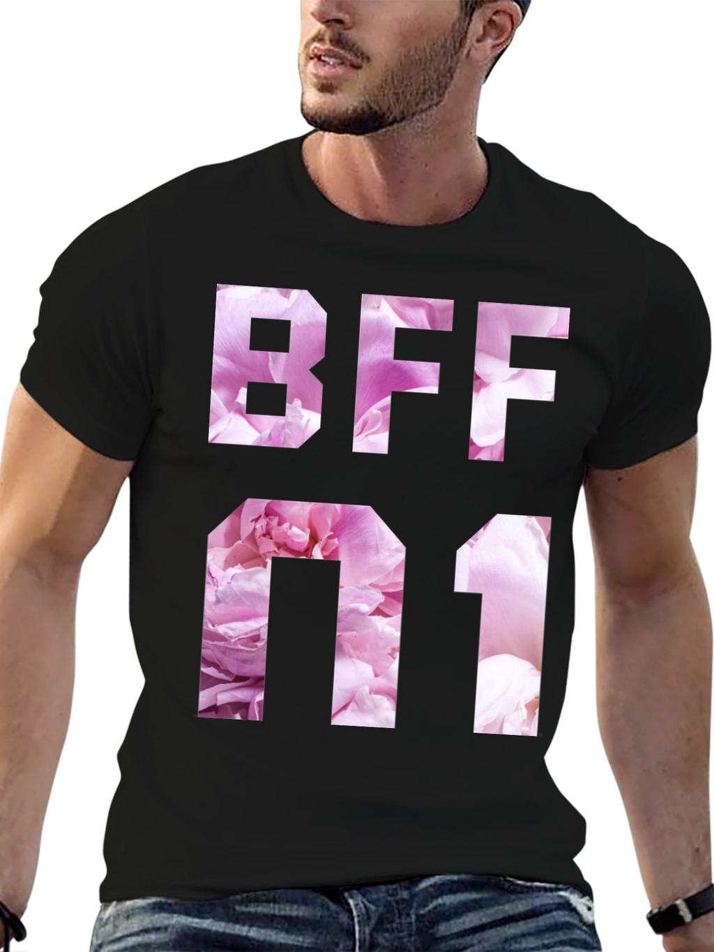 Floral BFF Number One Graphic T-Shirt