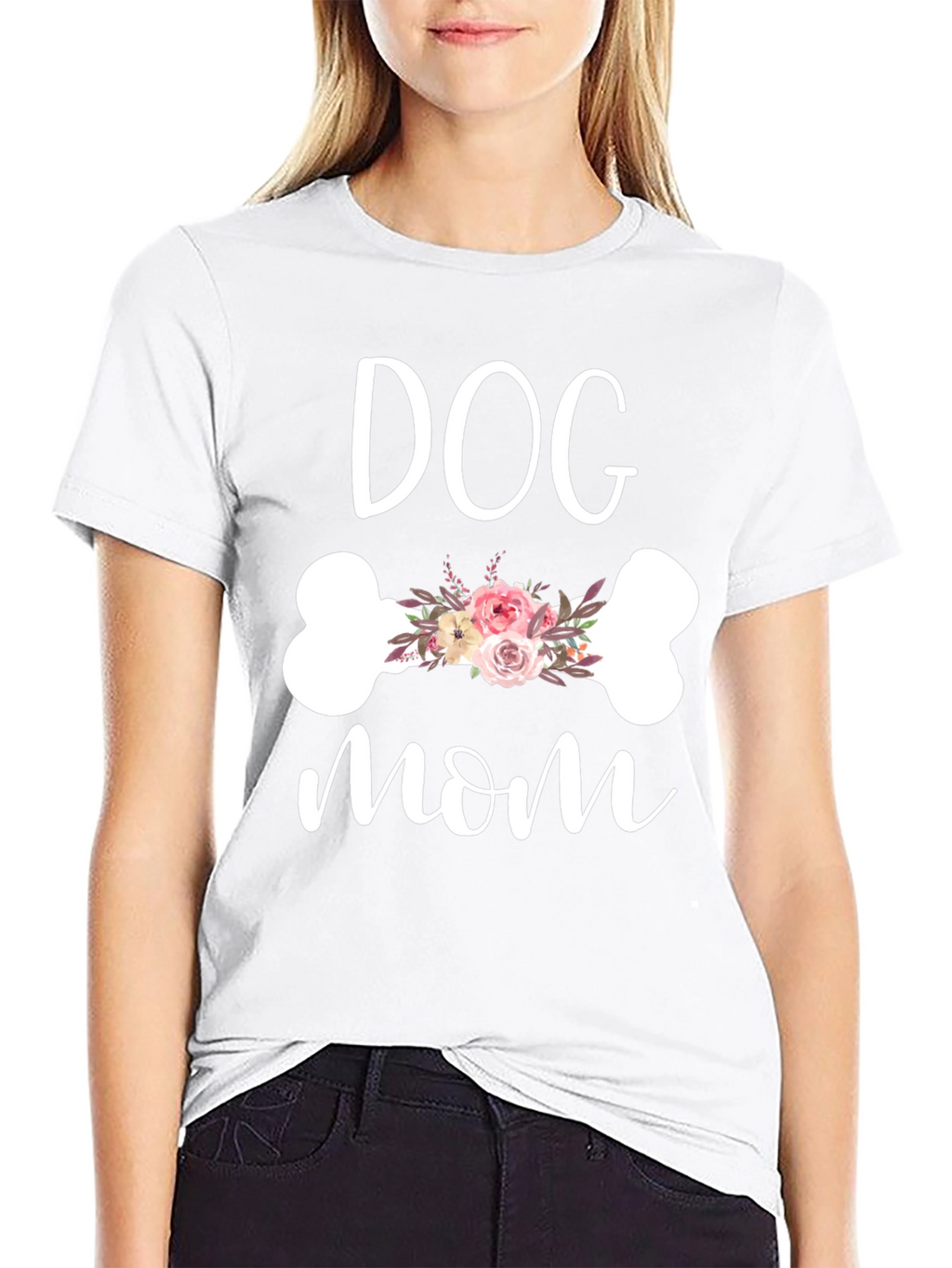 Dog Mom Floral Bone Graphic Tee