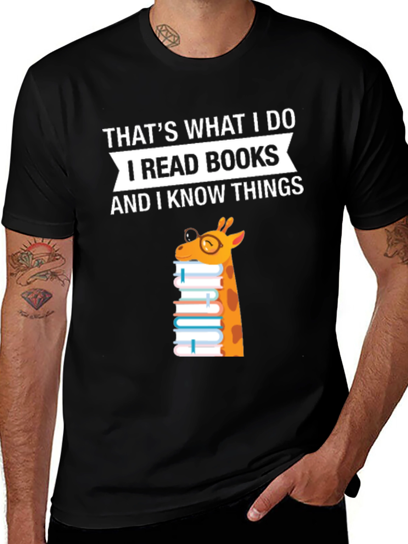 I Read Books Giraffe T-Shirt