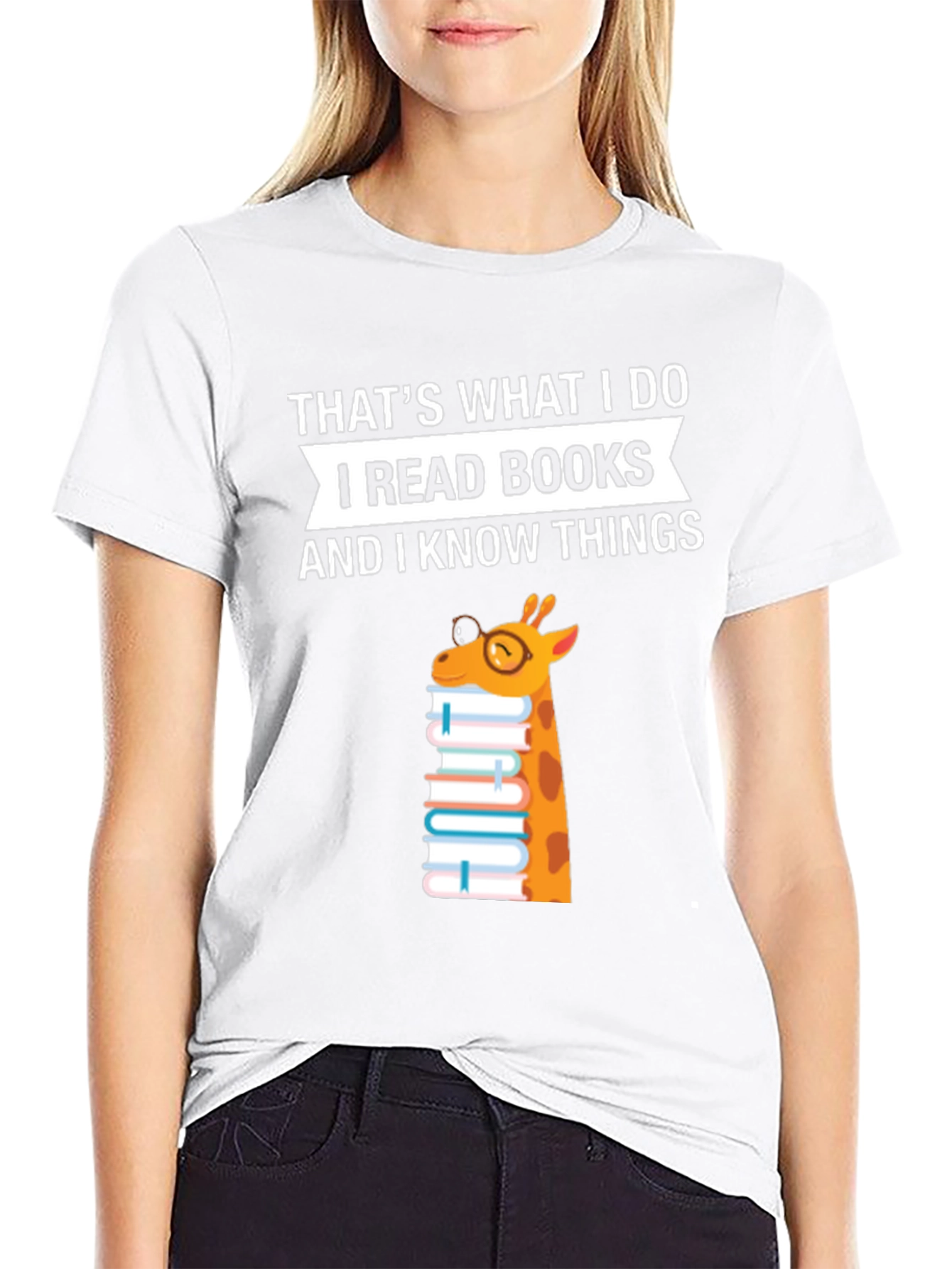 I Read Books Giraffe T-Shirt
