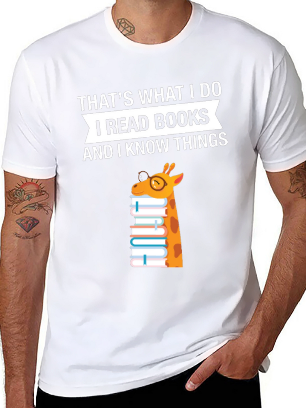 I Read Books Giraffe T-Shirt