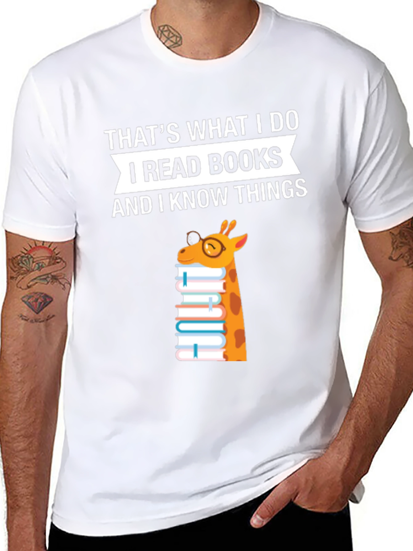 I Read Books Giraffe T-Shirt