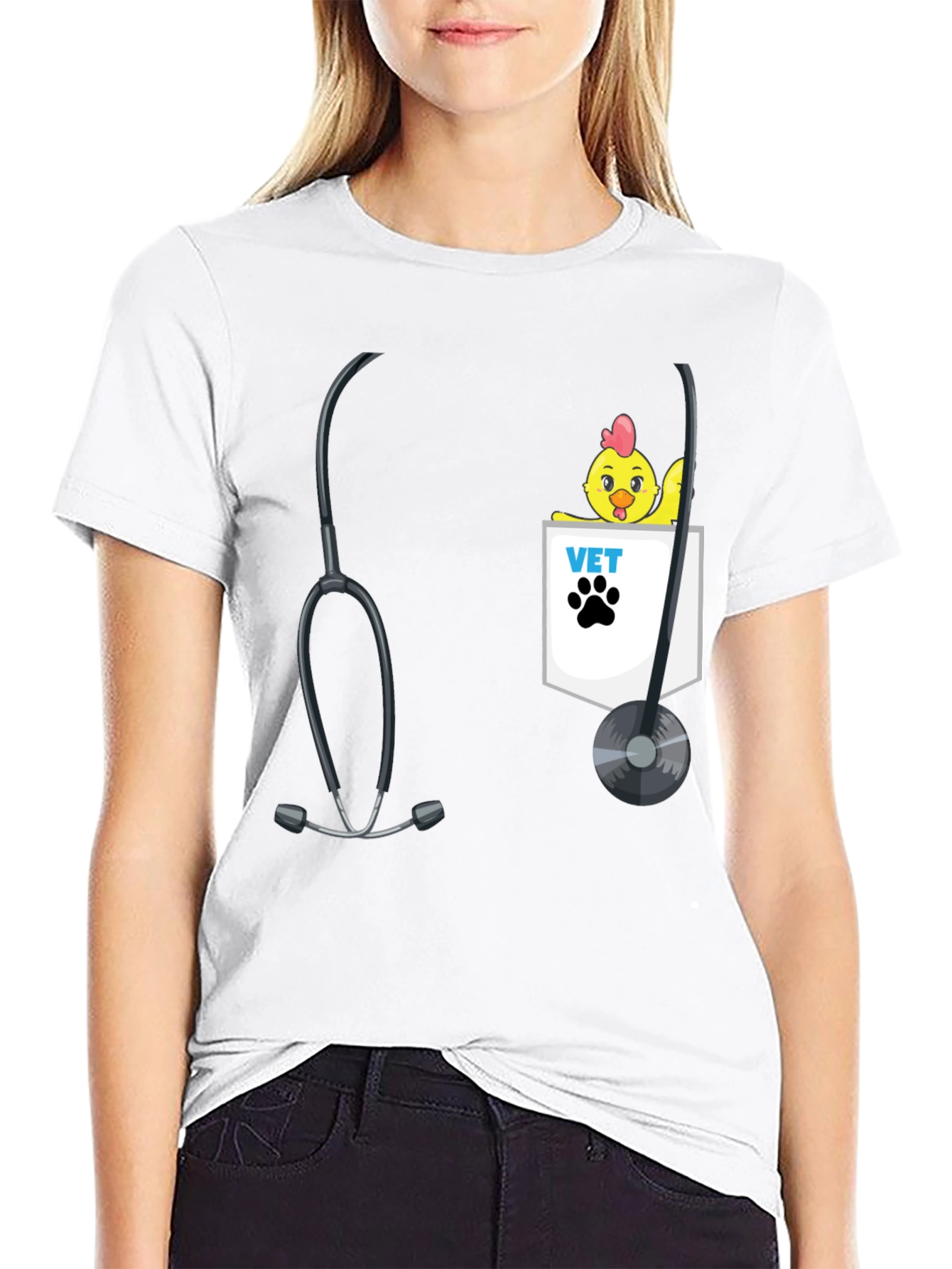 Veterinarian Chicken Pocket T-Shirt