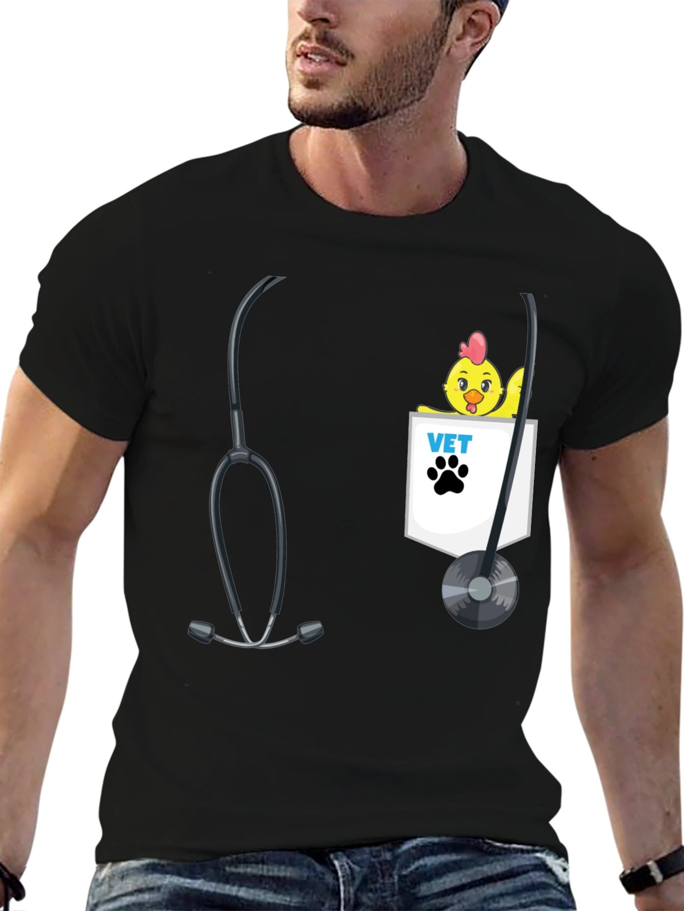 Veterinarian Chicken Pocket T-Shirt