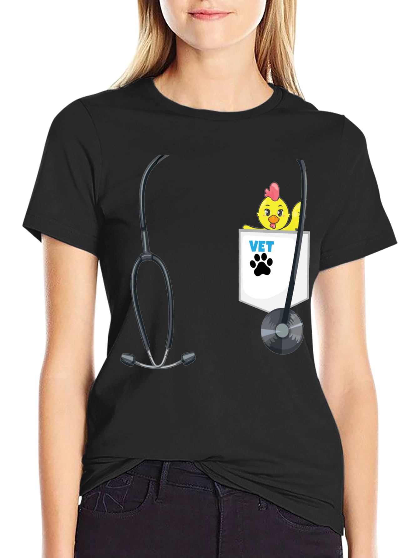 Veterinarian Chicken Pocket T-Shirt