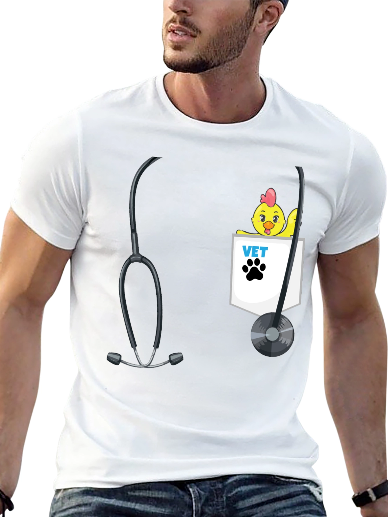 Veterinarian Chicken Pocket T-Shirt