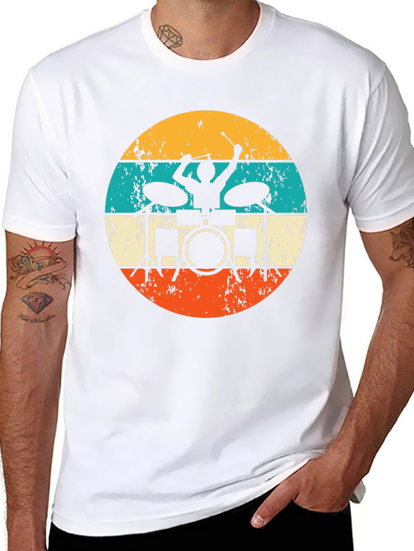 Vintage Drummer T-Shirt - Retro Music Tee