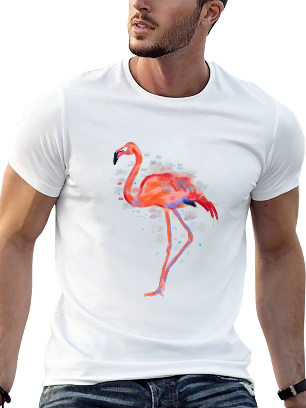 Flamingo Graphic Tee - Mens Black T-Shirt