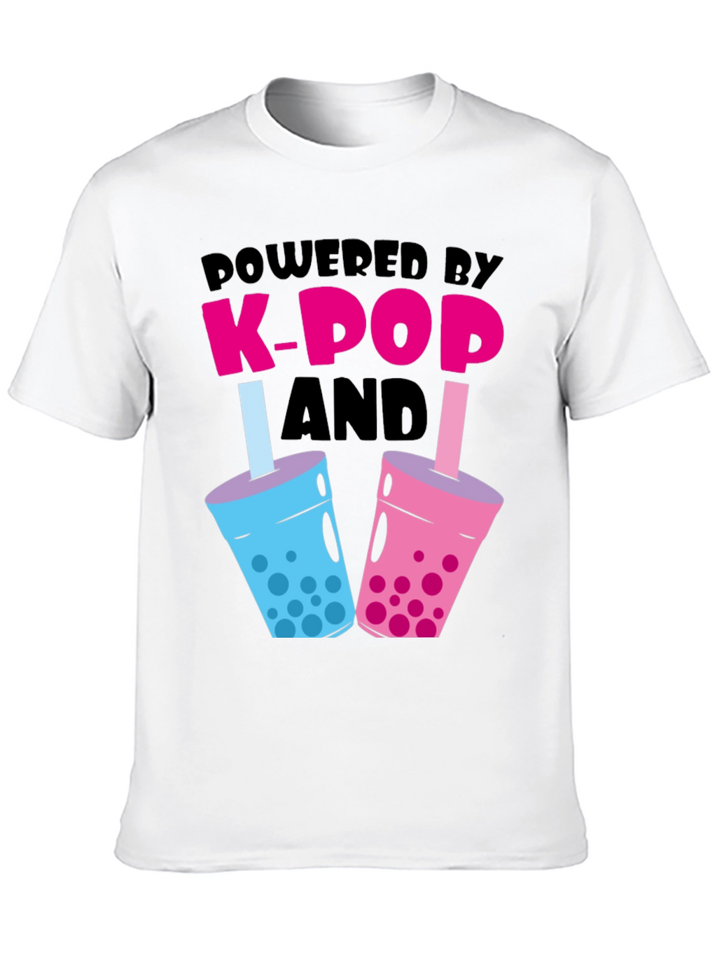 Powered by K-Pop and Boba Black T-Shirt