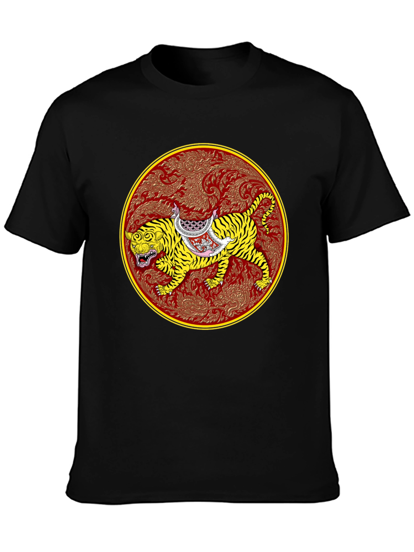 Tiger Art Graphic Tee - Unisex Black T-Shirt