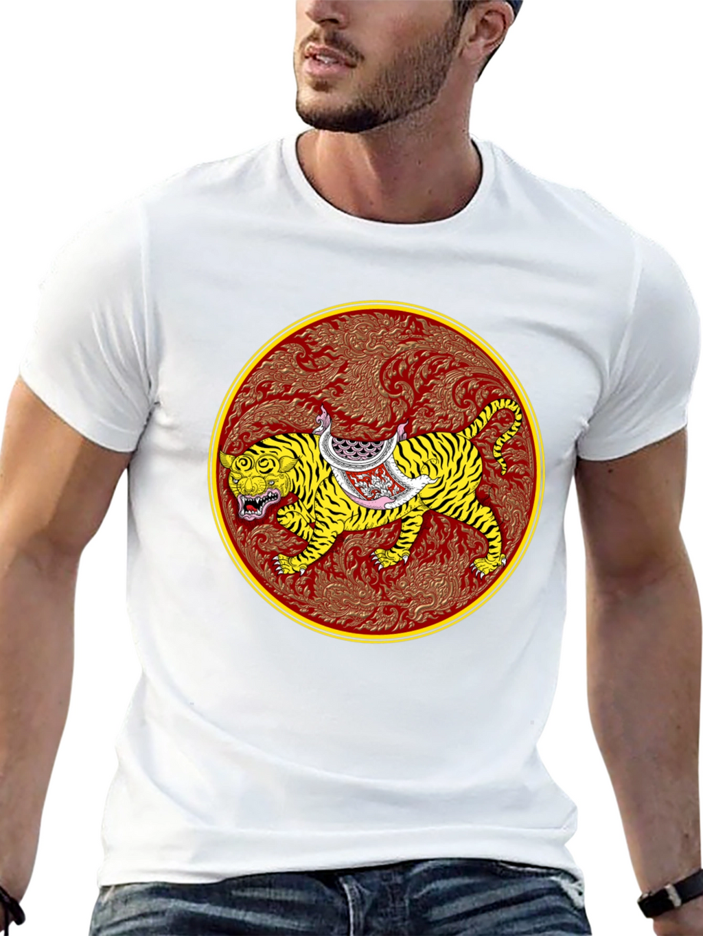 Tiger Art Graphic Tee - Unisex Black T-Shirt