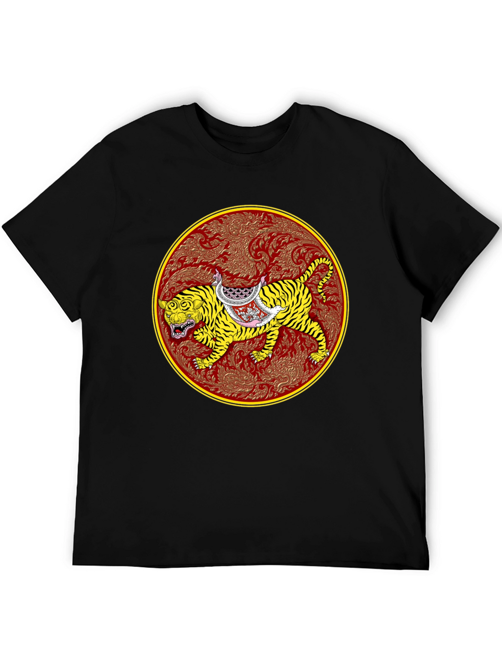 Tiger Art Graphic Tee - Unisex Black T-Shirt