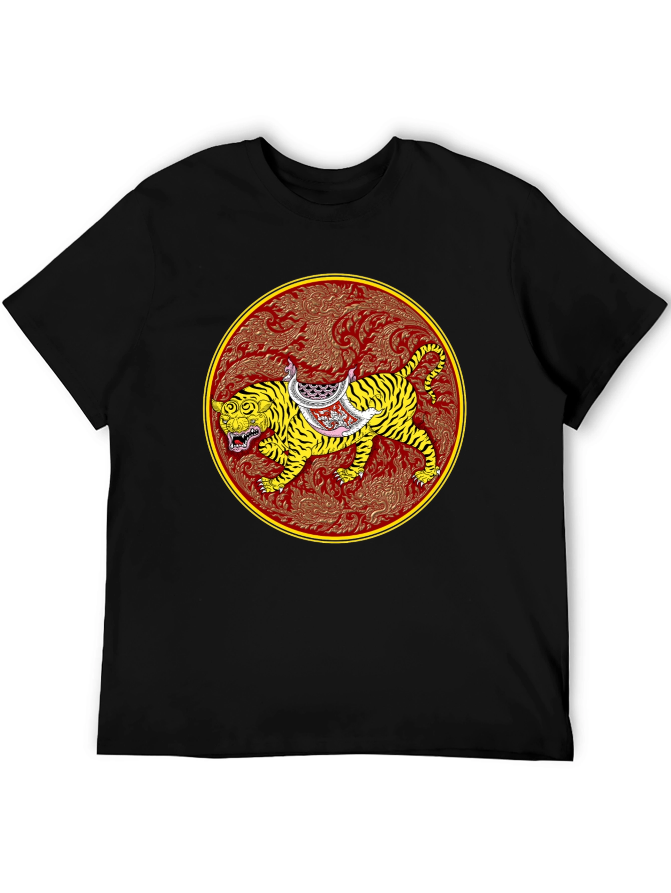 Tiger Art Graphic Tee - Unisex Black T-Shirt