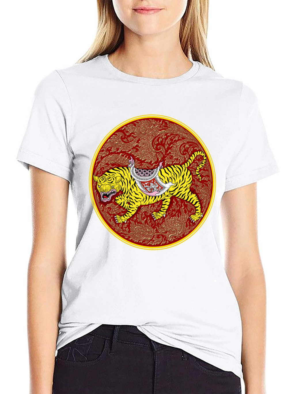 Tiger Art Graphic Tee - Unisex Black T-Shirt