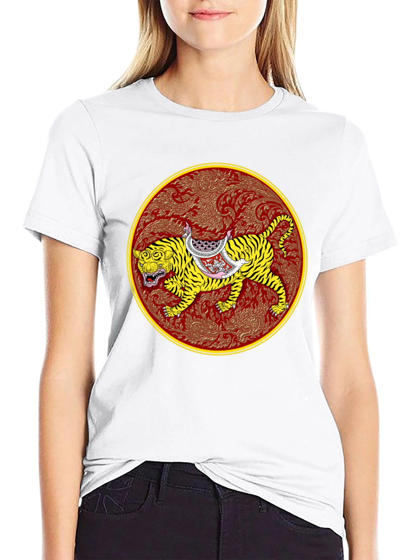 Tiger Art Graphic Tee - Unisex Black T-Shirt