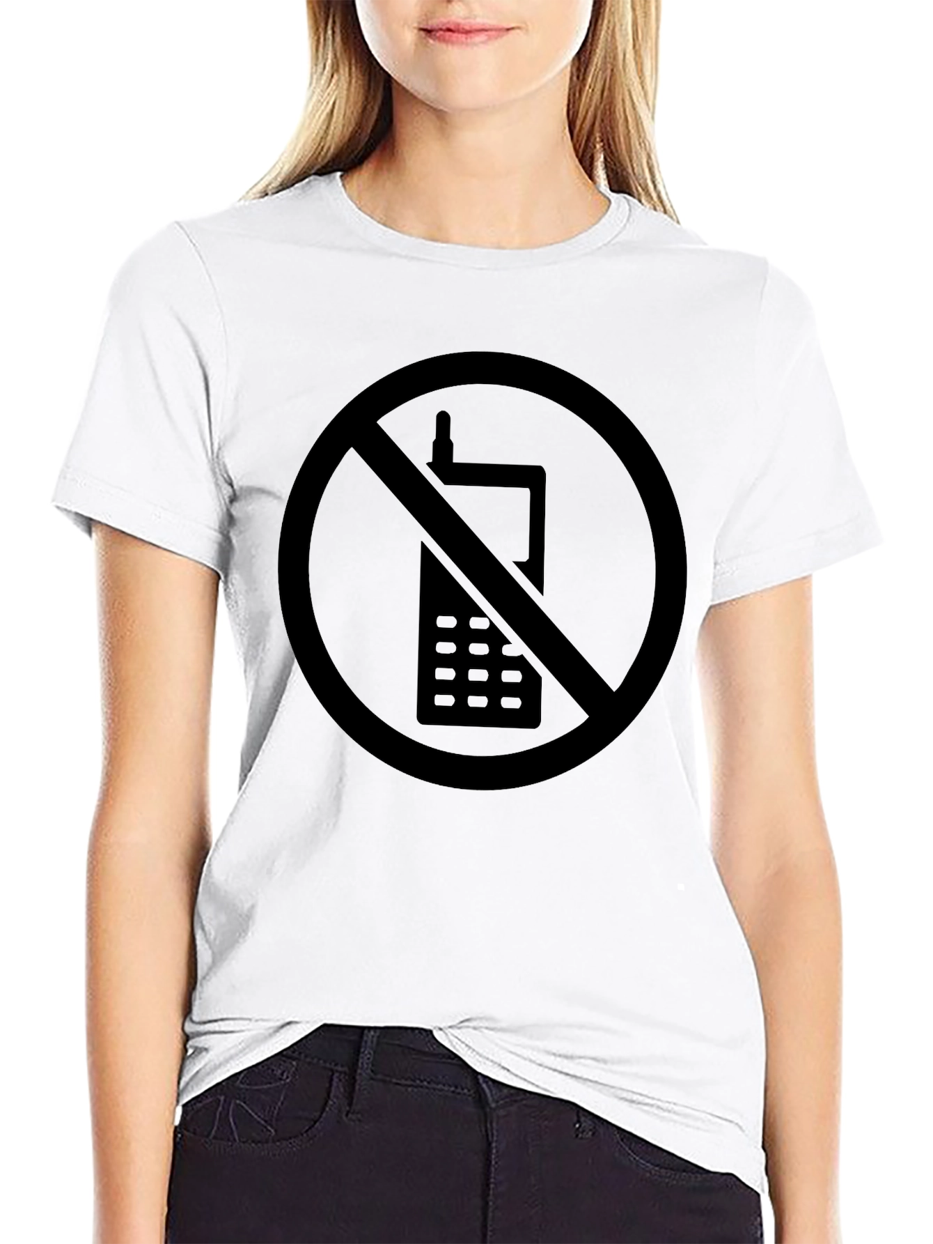 No Cellphone Zone Black T-Shirt - Modern Statement Tee