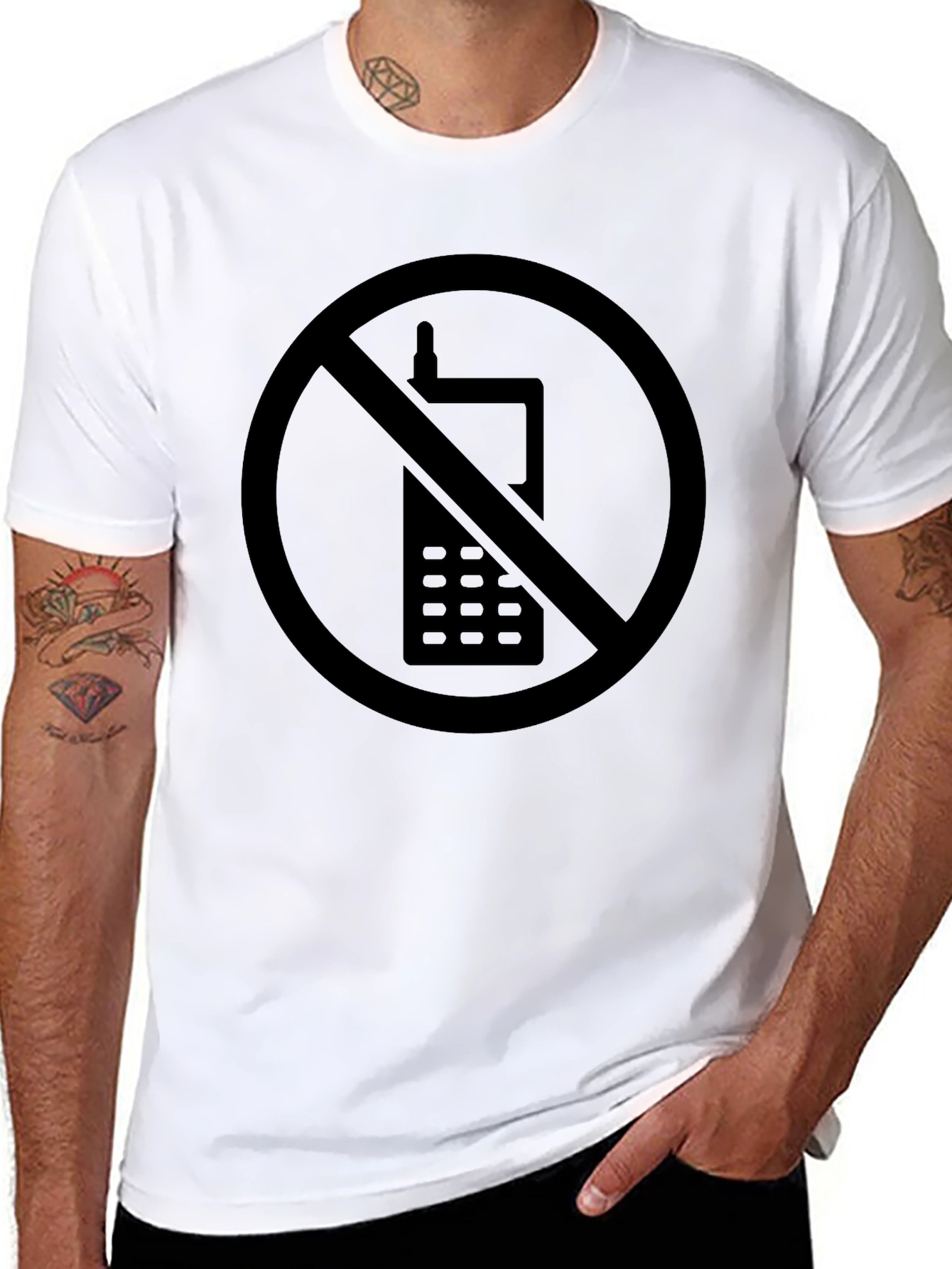 No Cellphone Zone Black T-Shirt - Modern Statement Tee