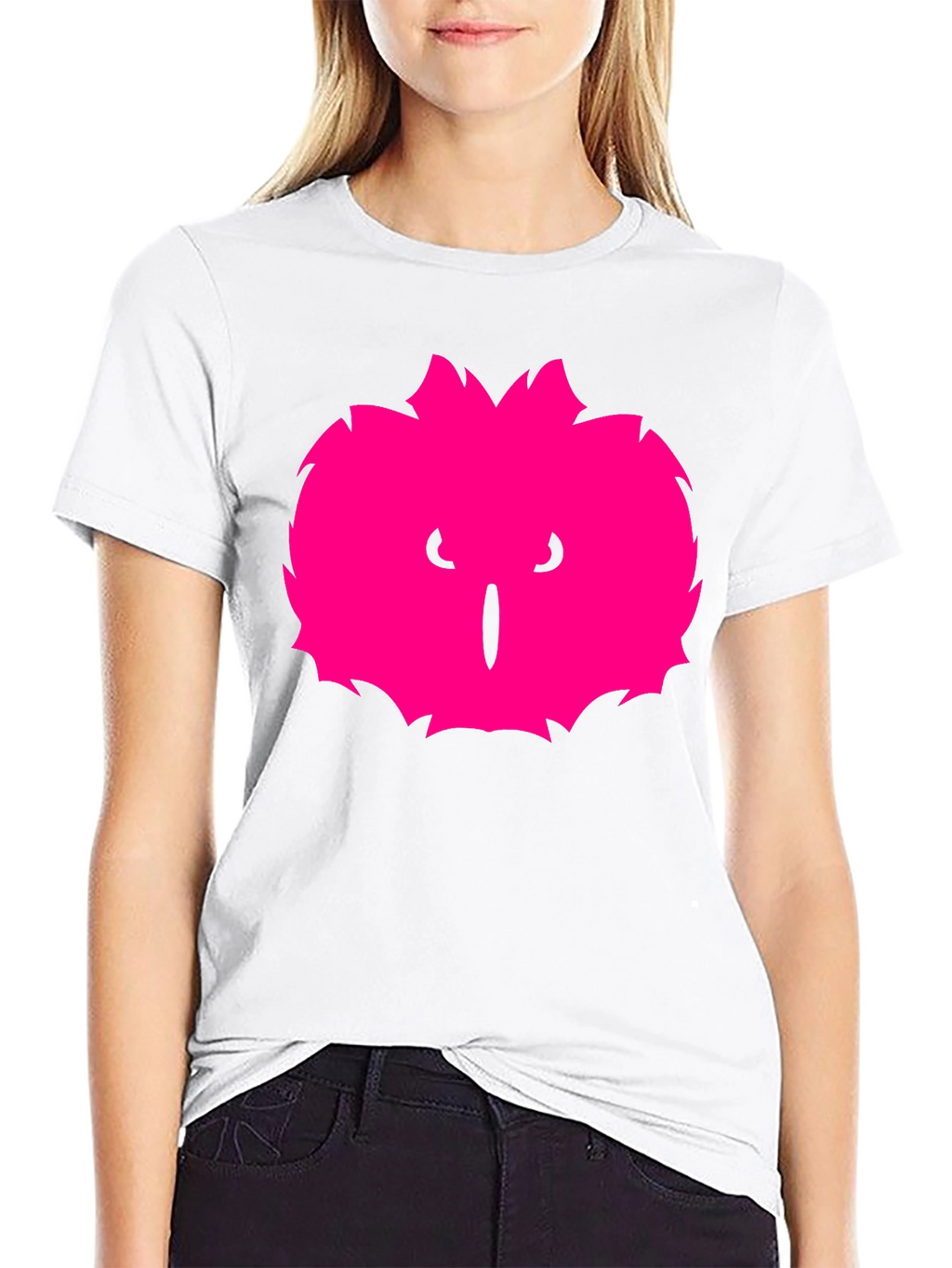 Mens Black T-Shirt with Pink Monster Graphic