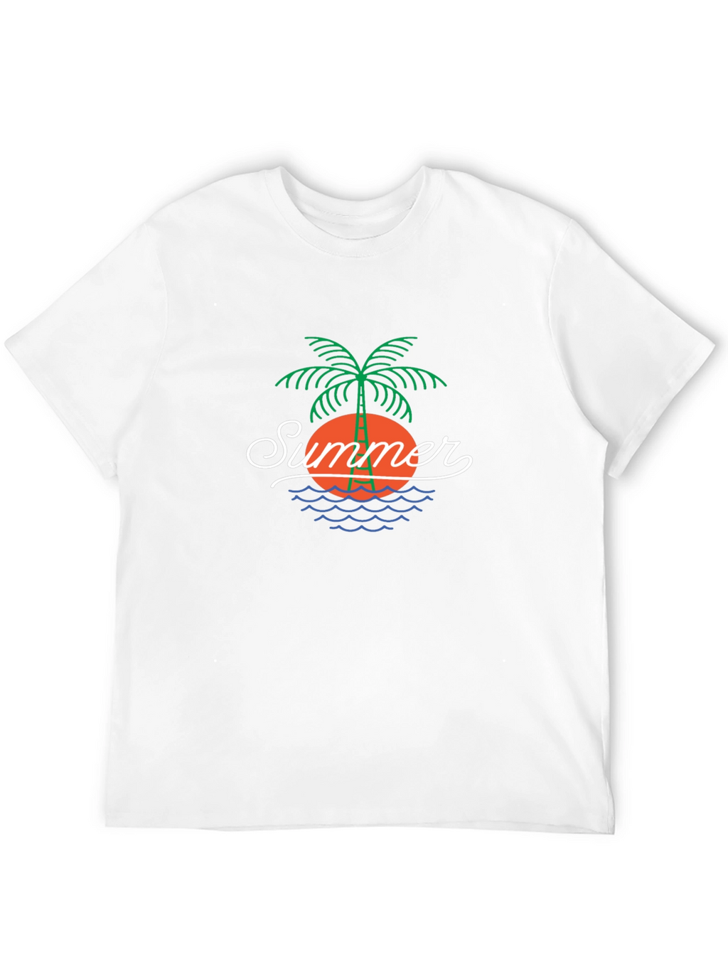 Summer Palm Tree Graphic Black T-Shirt
