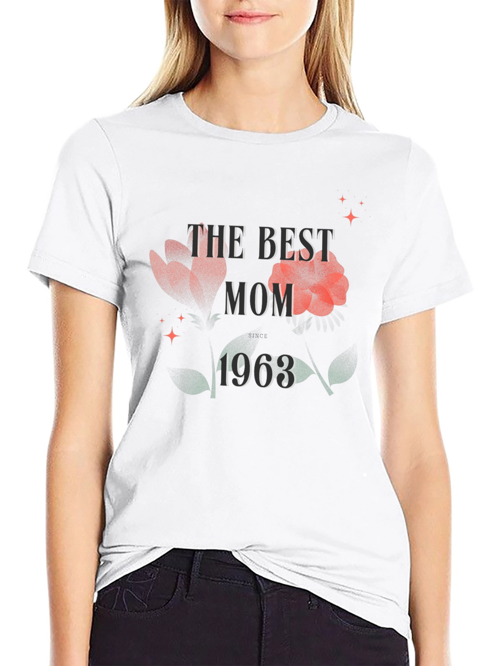 Best Mom 1963 Floral Graphic T-Shirt