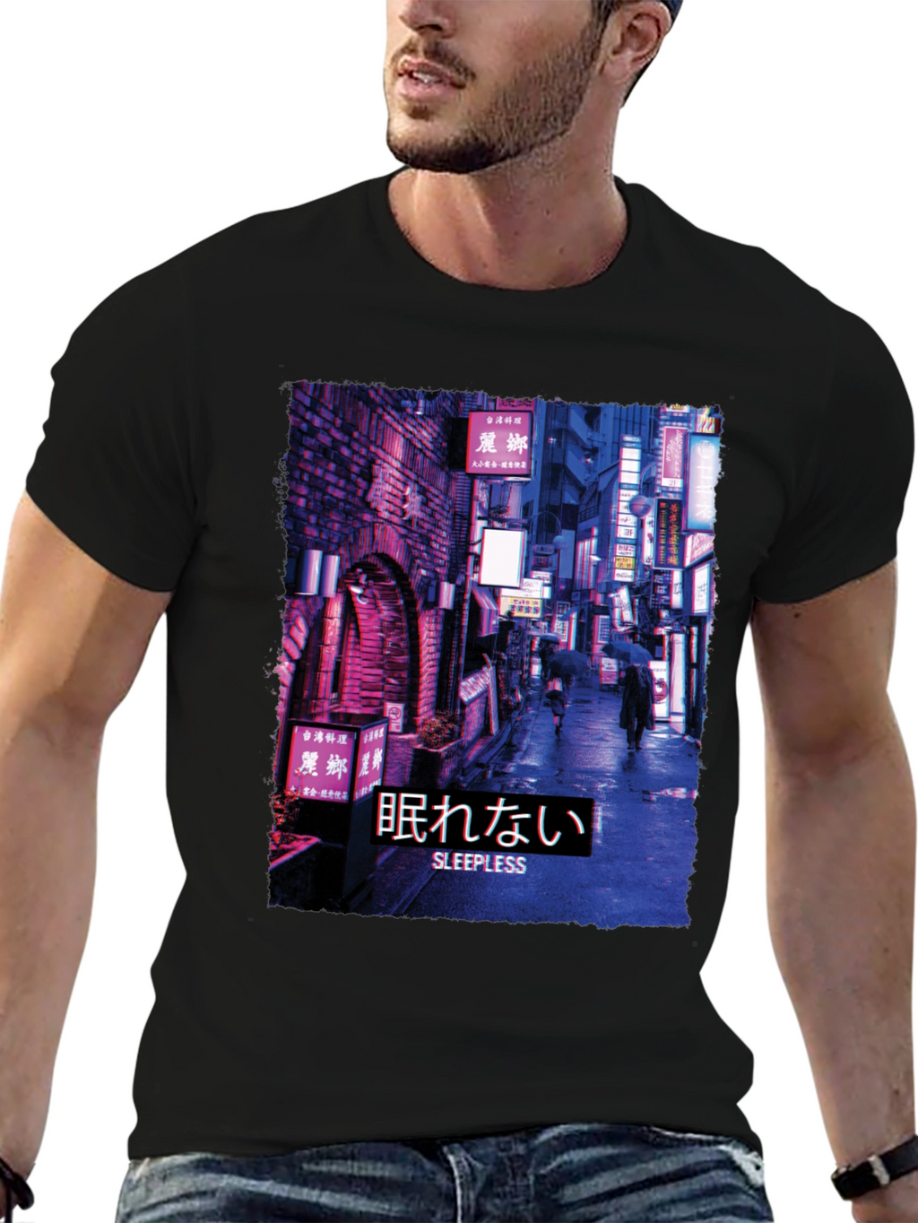 Sleepless Night Cityscape Graphic Tee