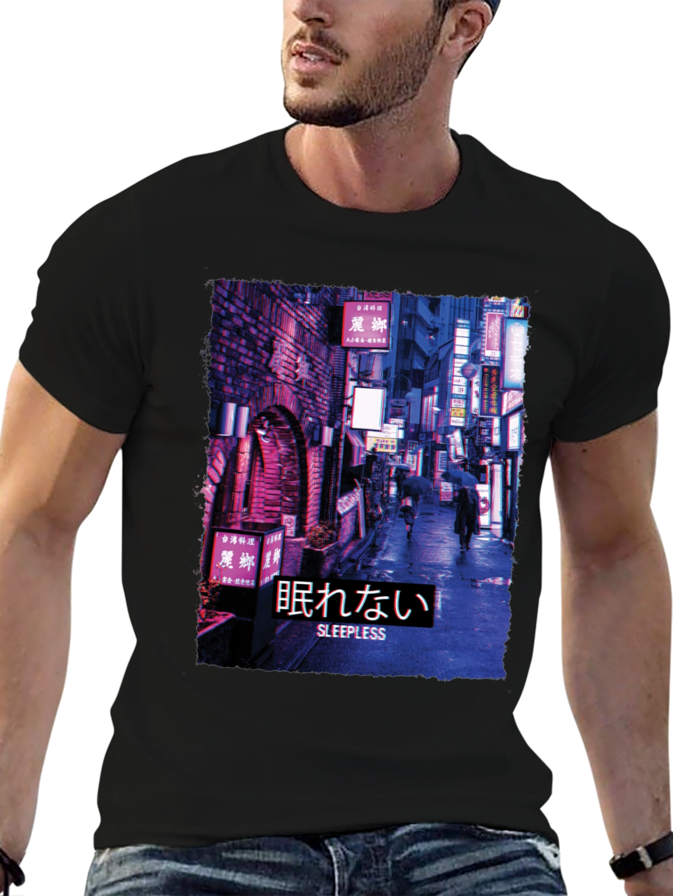 Sleepless Night Cityscape Graphic Tee