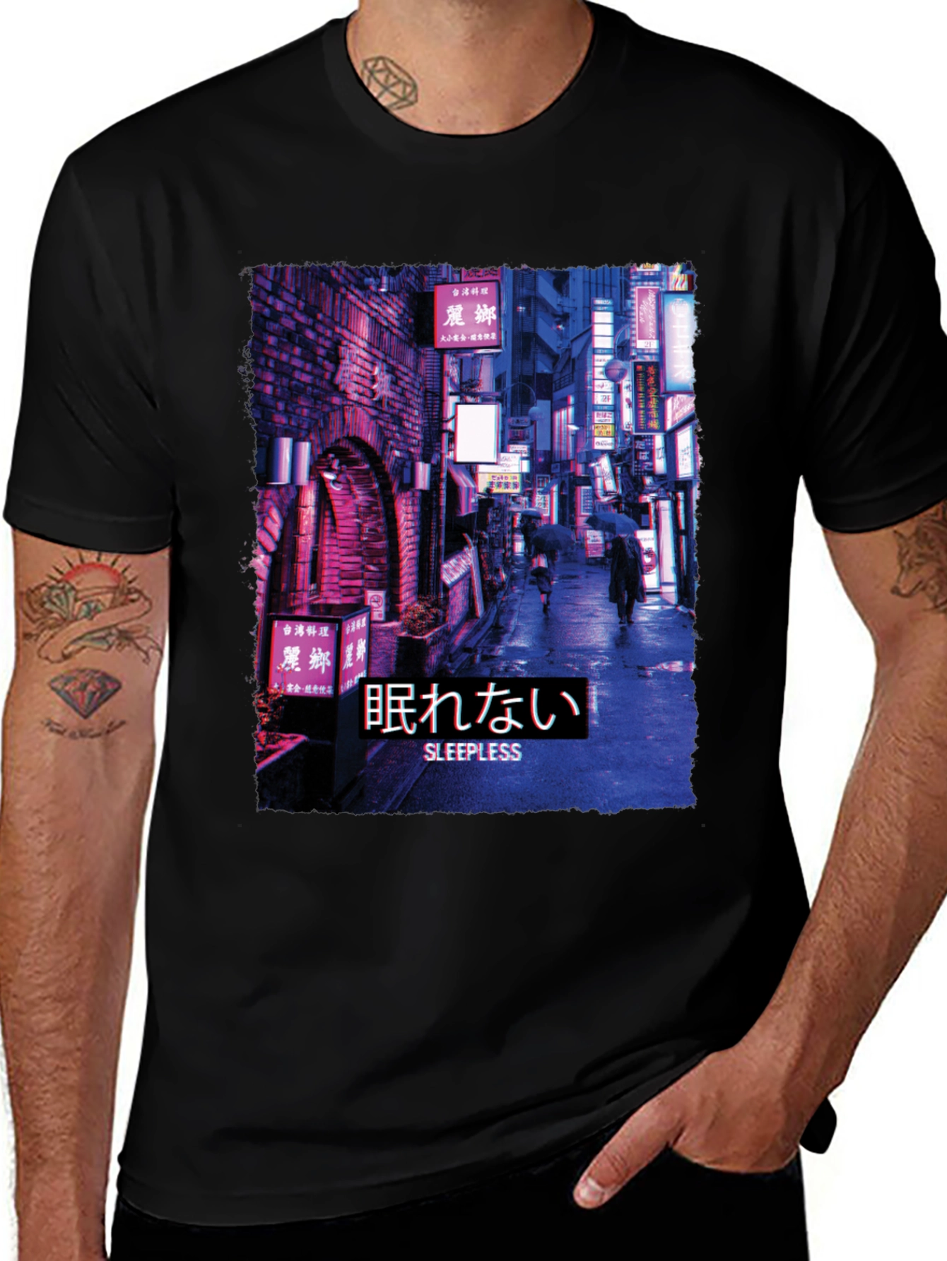 Sleepless Night Cityscape Graphic Tee
