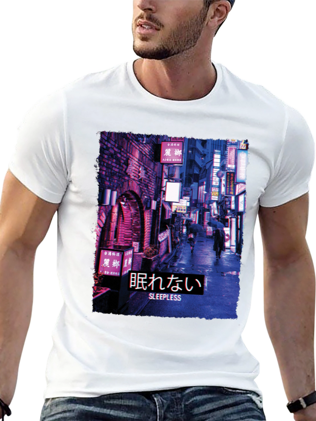 Sleepless Night Cityscape Graphic Tee