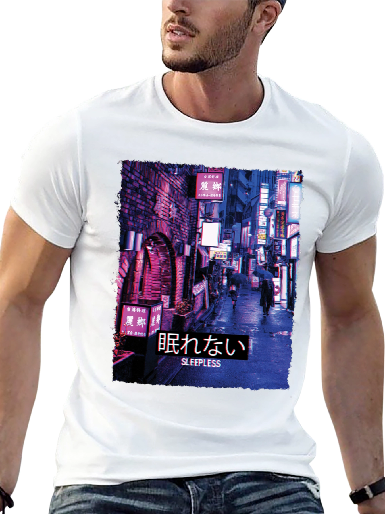 Sleepless Night Cityscape Graphic Tee