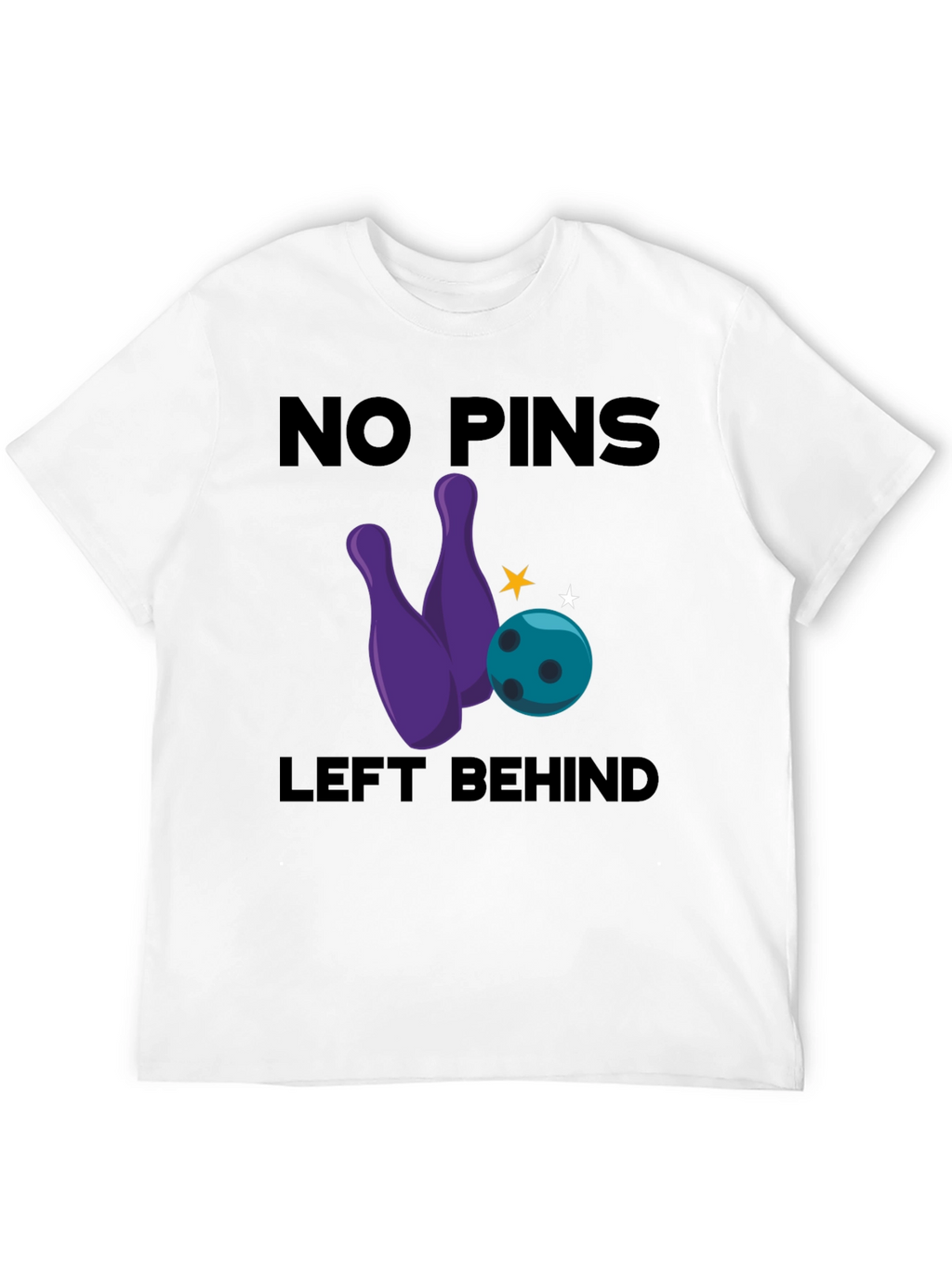 No Pins Left Behind Bowling Graphic T-Shirt