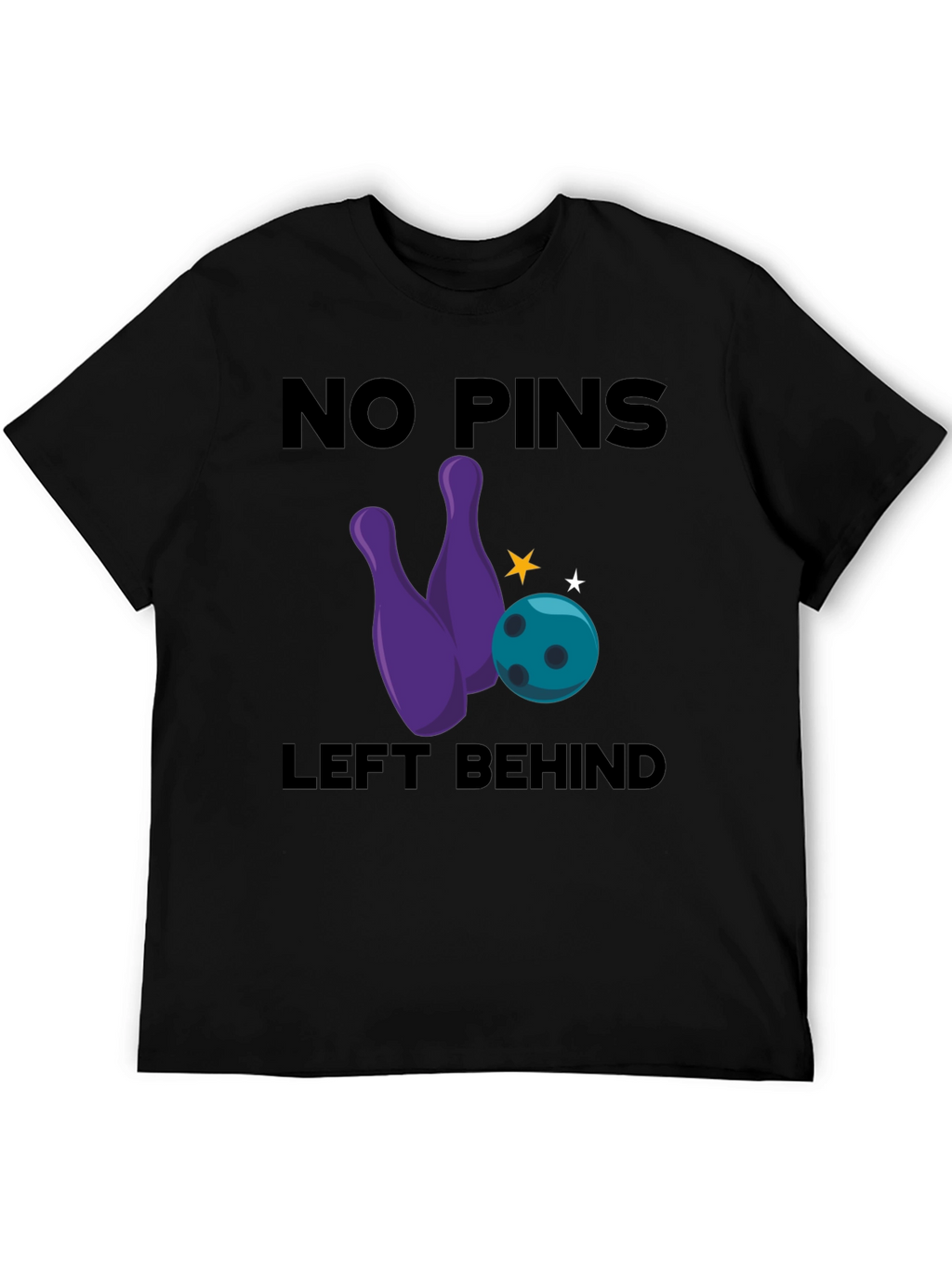No Pins Left Behind Bowling Graphic T-Shirt