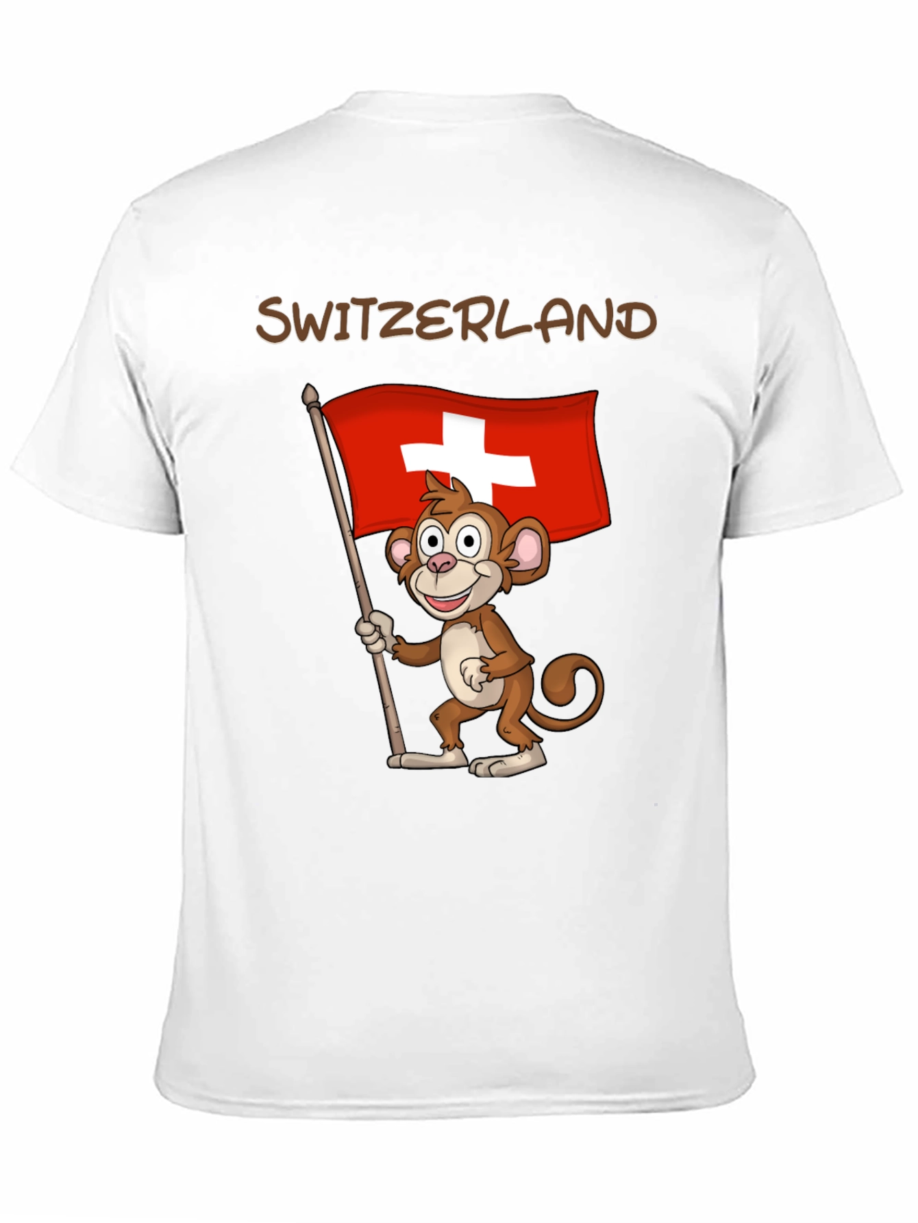 Switzerland Monkey Flag Graphic T-Shirt