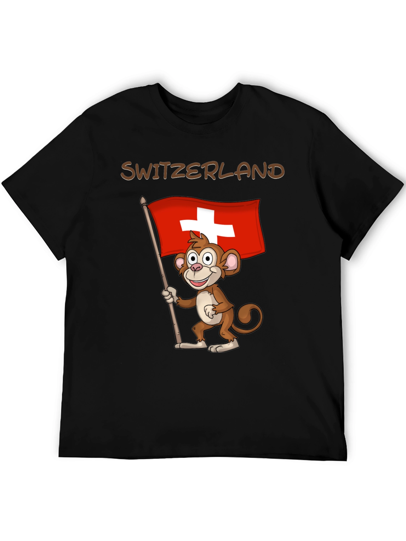 Switzerland Monkey Flag Graphic T-Shirt