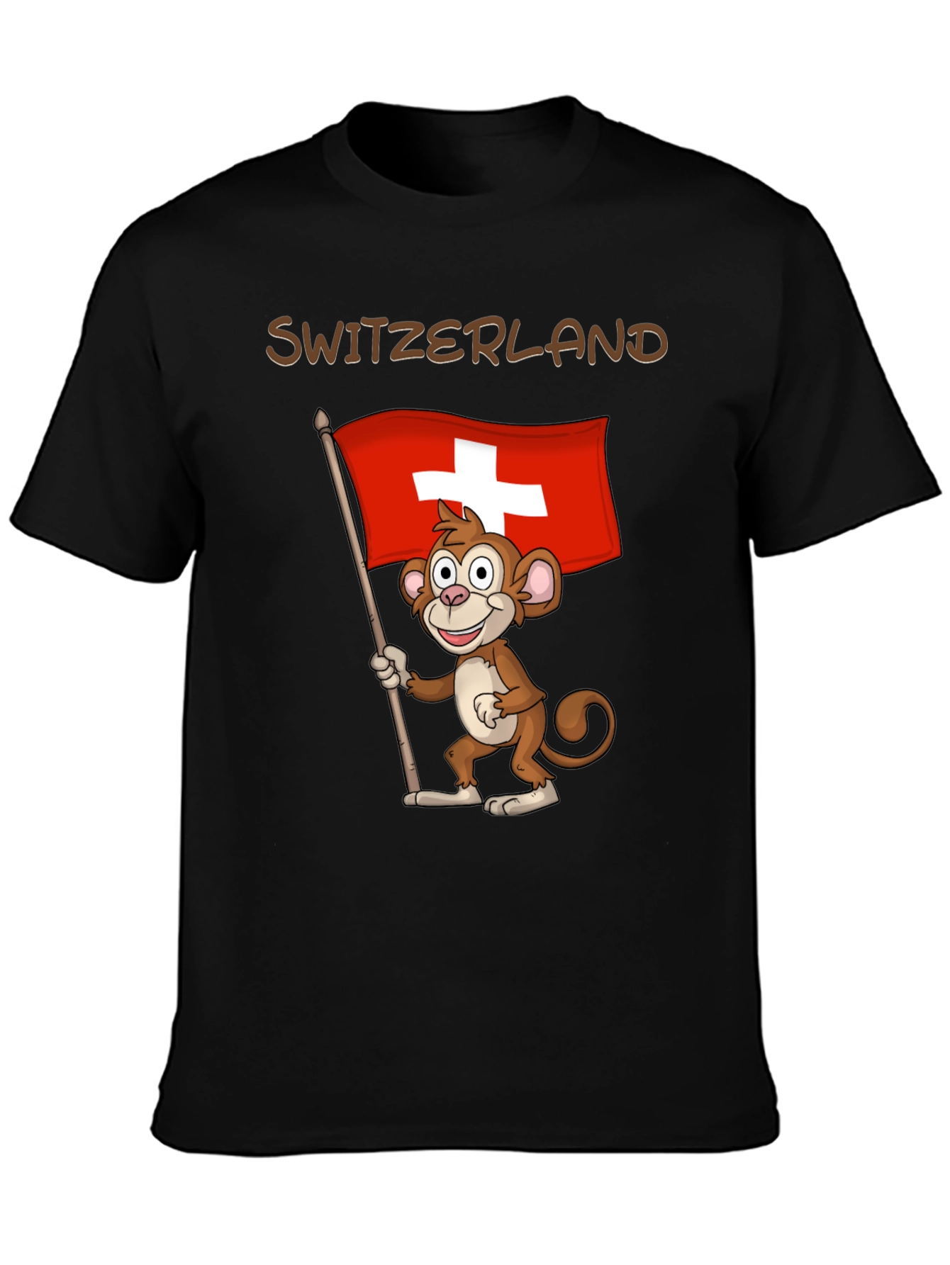 Switzerland Monkey Flag Graphic T-Shirt