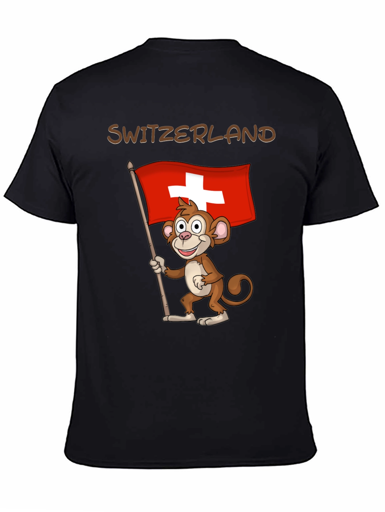Switzerland Monkey Flag Graphic T-Shirt