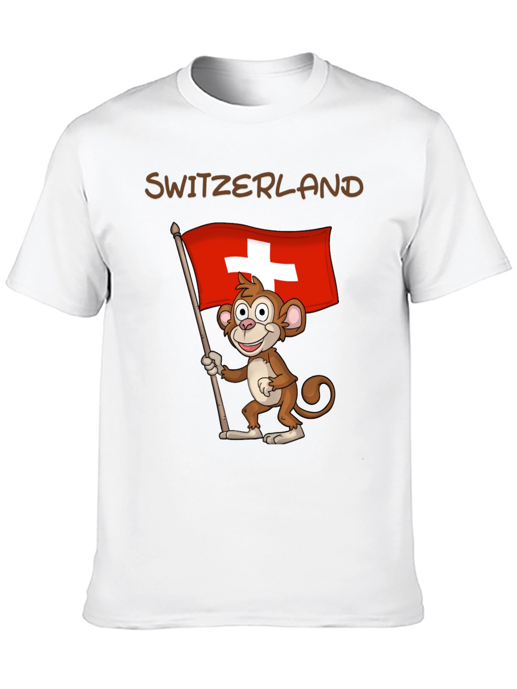 Switzerland Monkey Flag Graphic T-Shirt