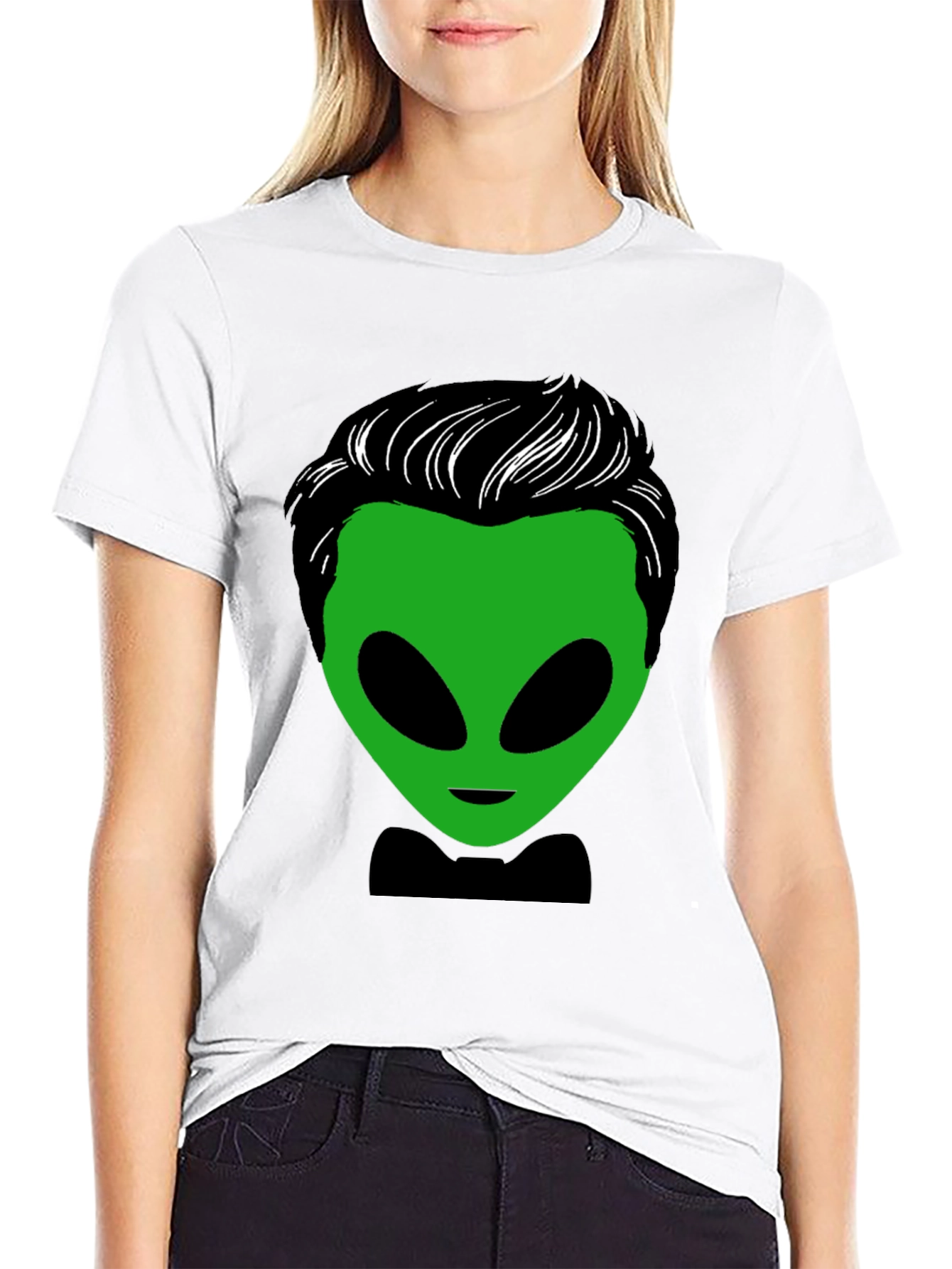 Alien with Hair T-Shirt - Unique Graphic Tee