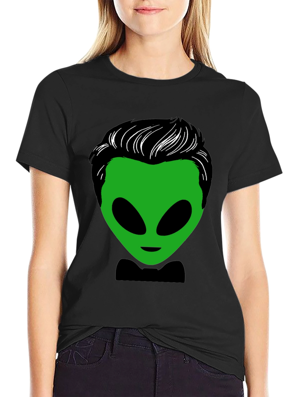 Alien with Hair T-Shirt - Unique Graphic Tee