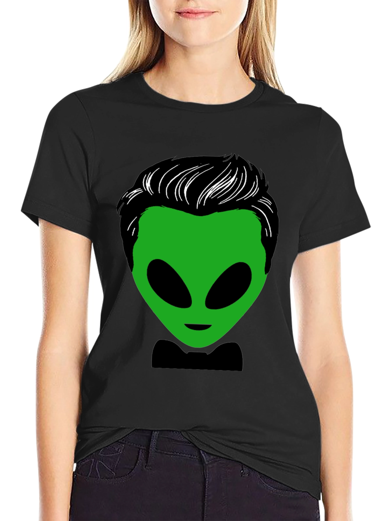 Alien with Hair T-Shirt - Unique Graphic Tee