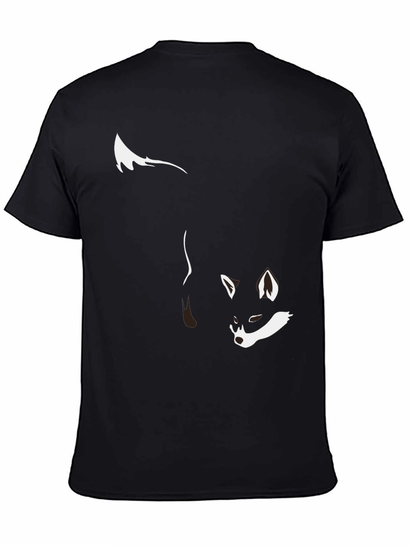 Black T-Shirt with Stylish Fox Graphic