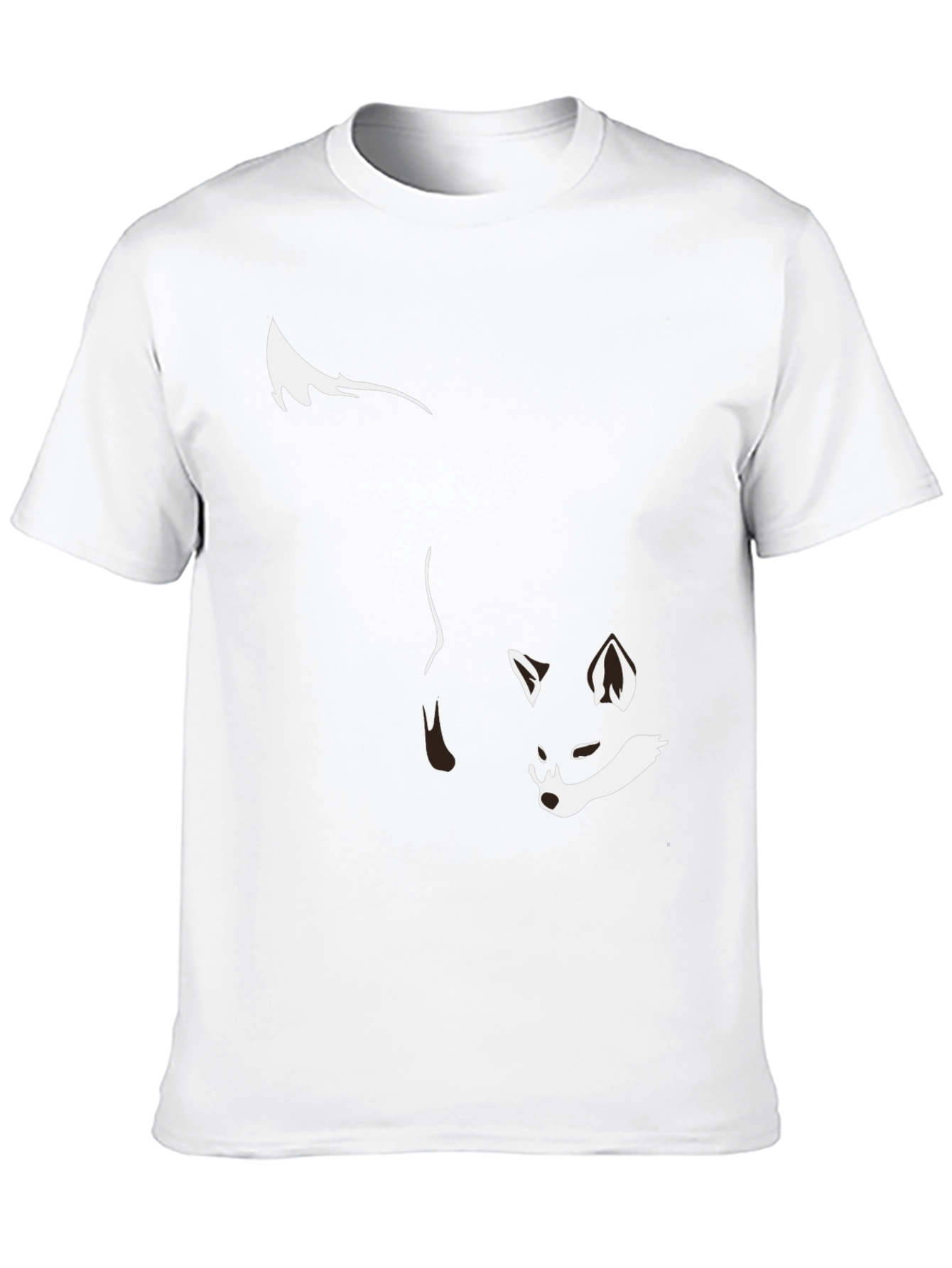 Black T-Shirt with Stylish Fox Graphic