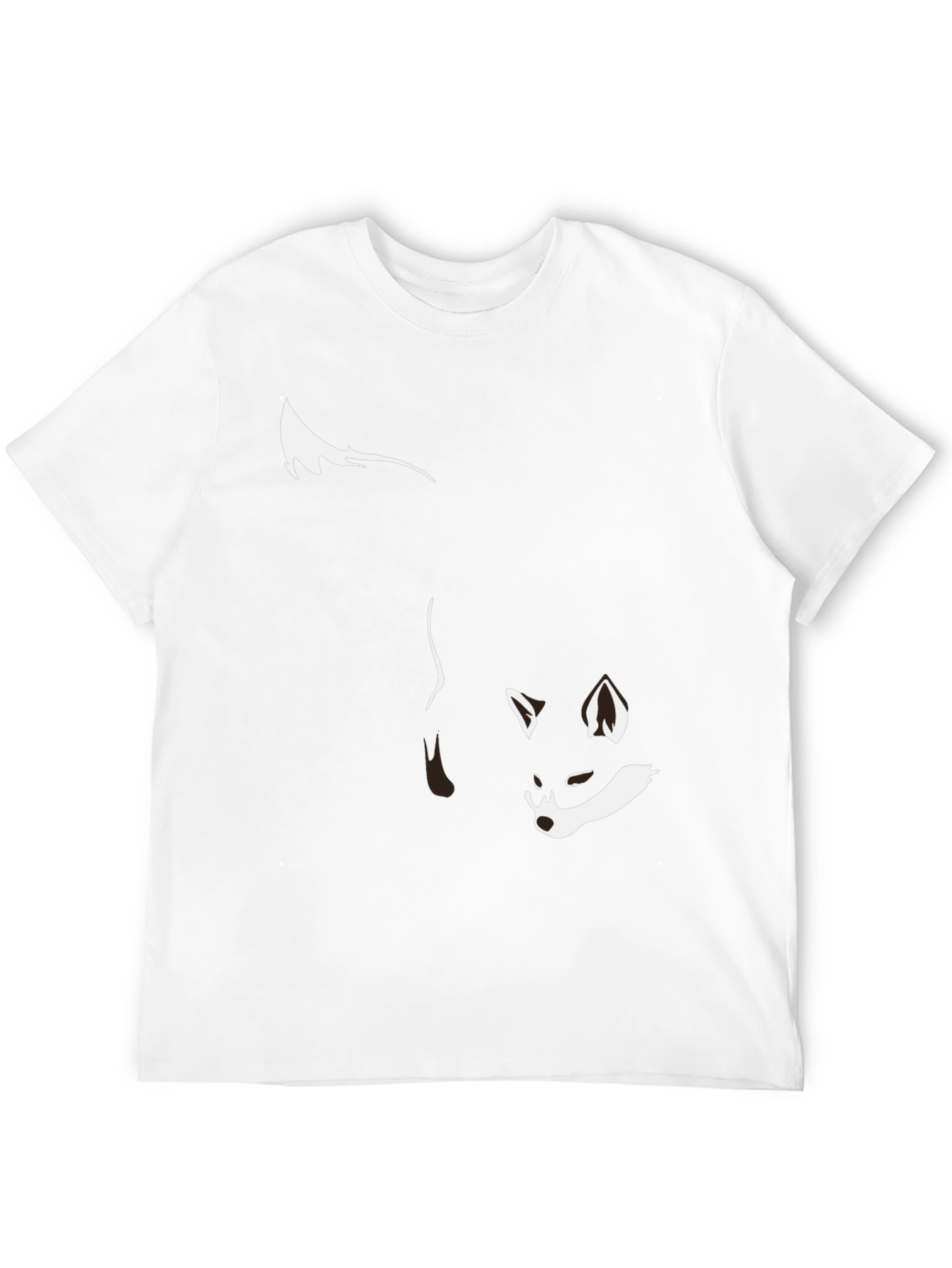 Black T-Shirt with Stylish Fox Graphic
