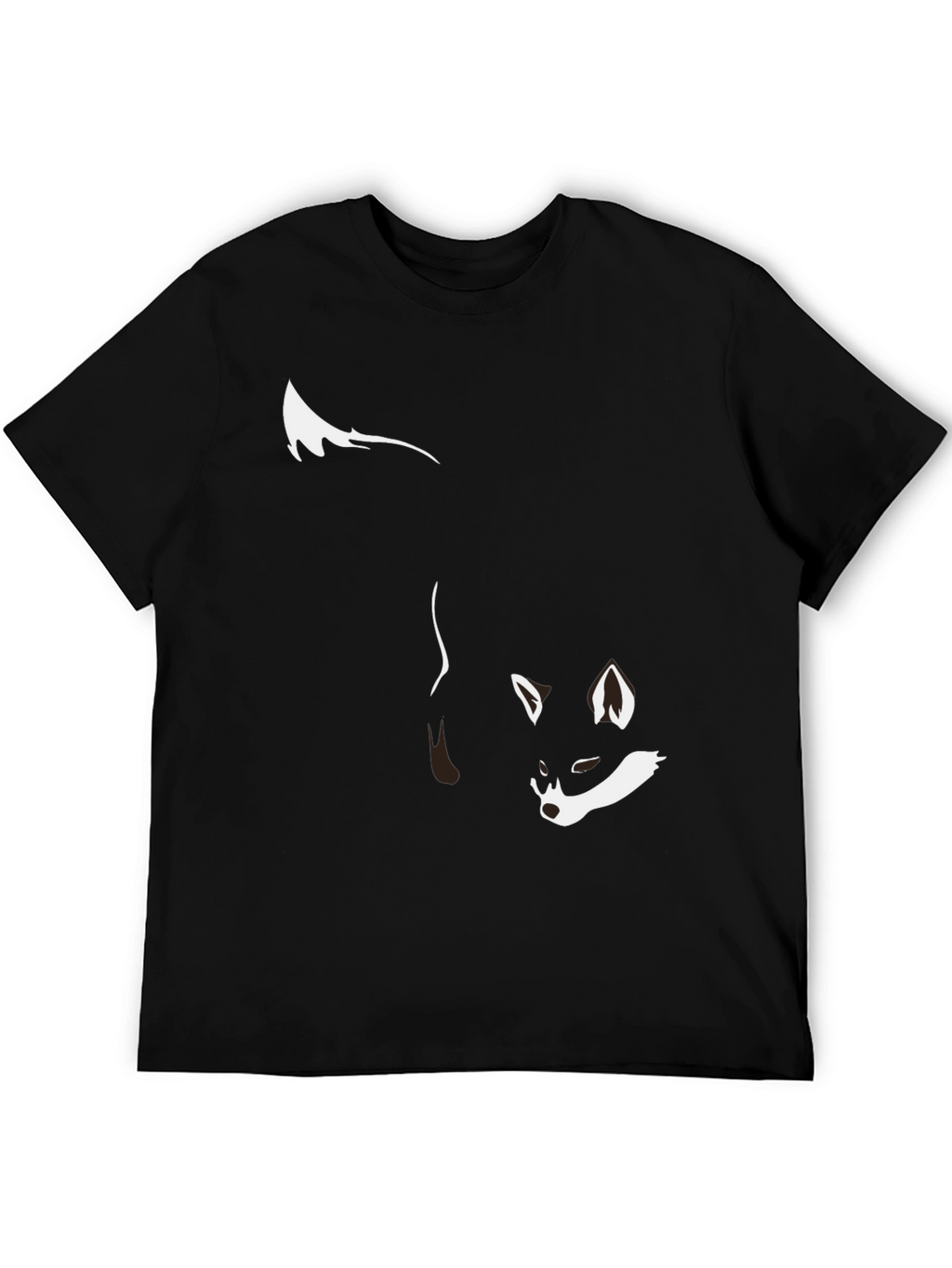 Black T-Shirt with Stylish Fox Graphic