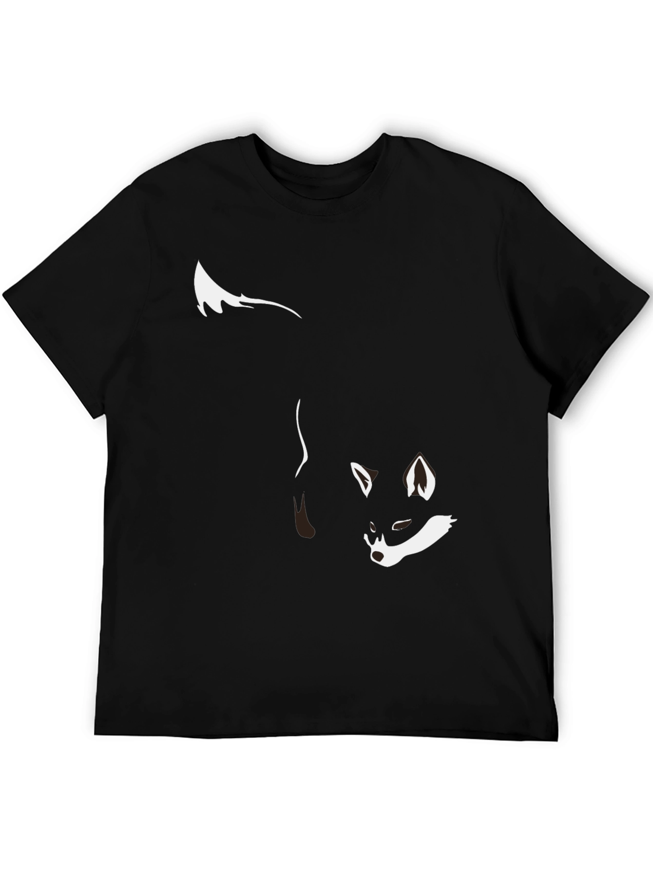 Black T-Shirt with Stylish Fox Graphic
