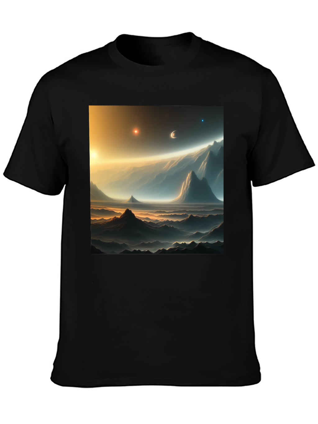 Cosmic Landscape Graphic Tee - Black