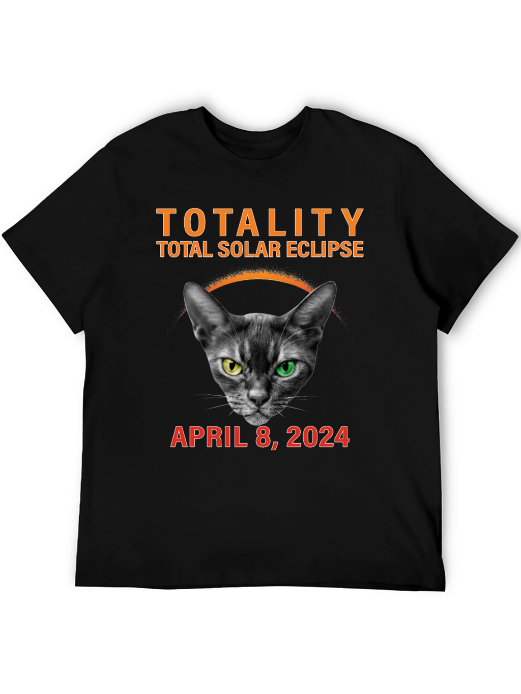 Total Solar Eclipse 2024 Cat T-Shirt